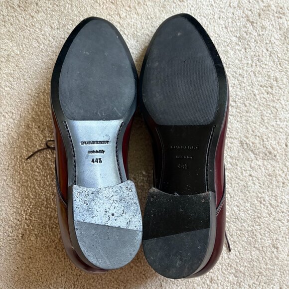 Burberry burgundy derby men\'s dress shoe size 44.5 / 11.5 main image 5